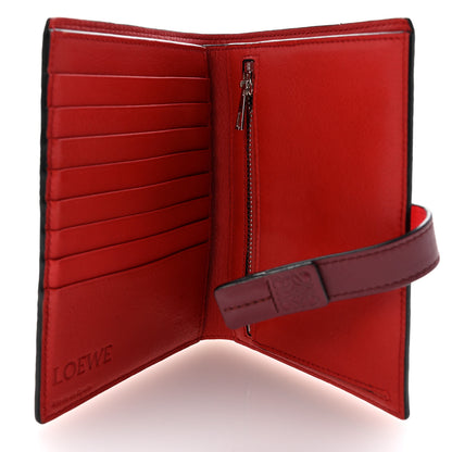 Loewe Grained Calfskin Small Vertical Wallet Poppy Pink Burgundy 5 of 8