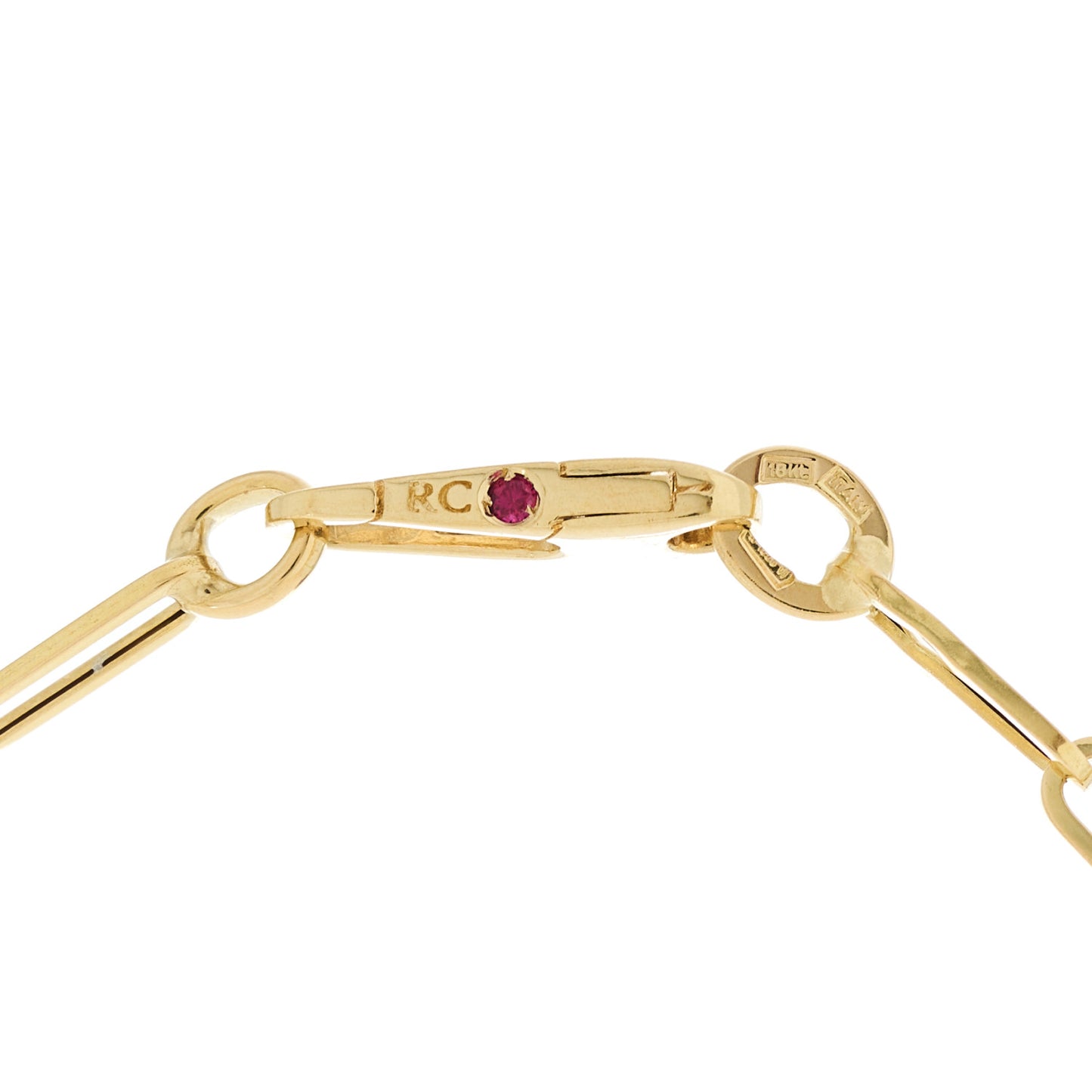 18K Yellow Gold Paper Clip Link Necklace