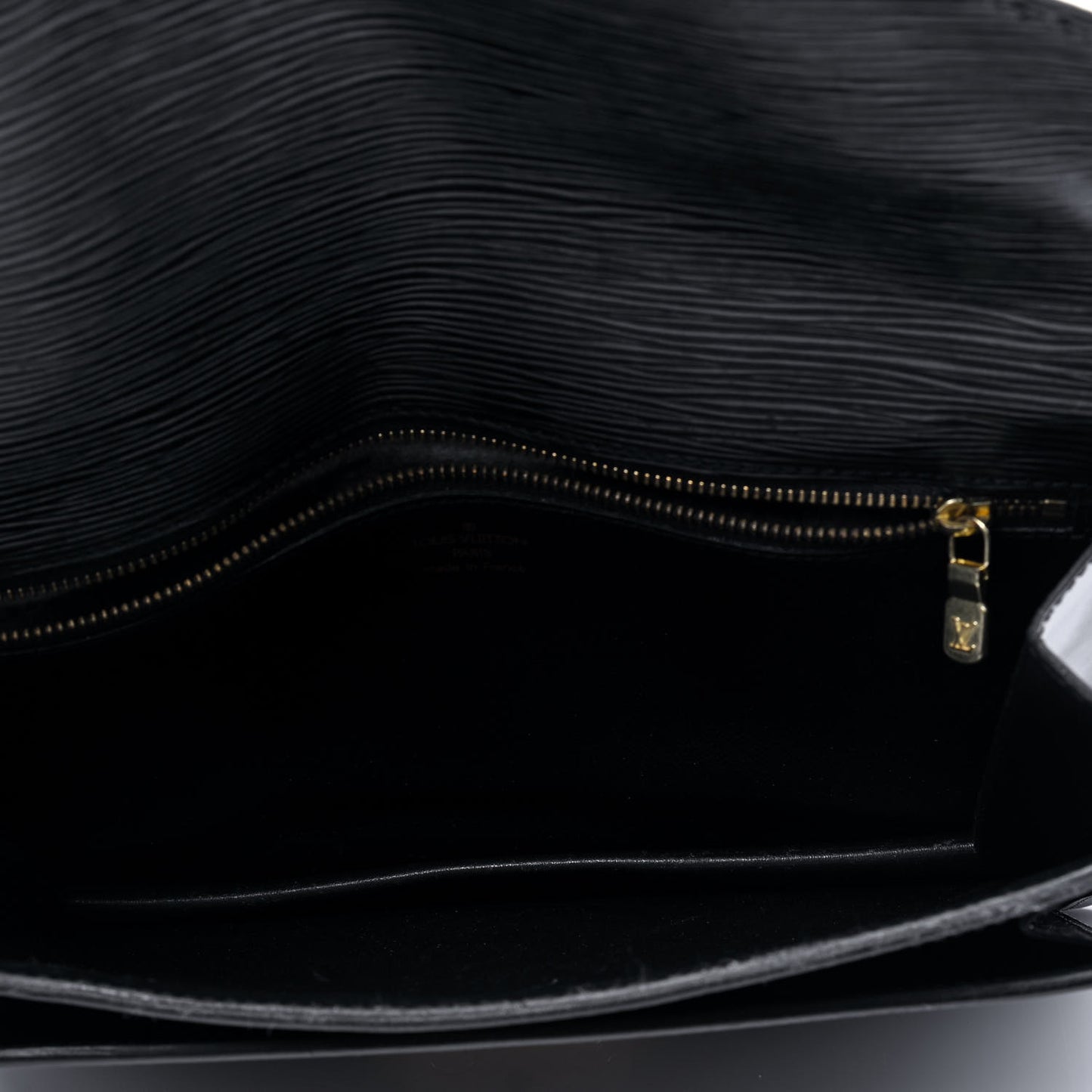 Epi Pochette Sellier Dragonne Clutch Black