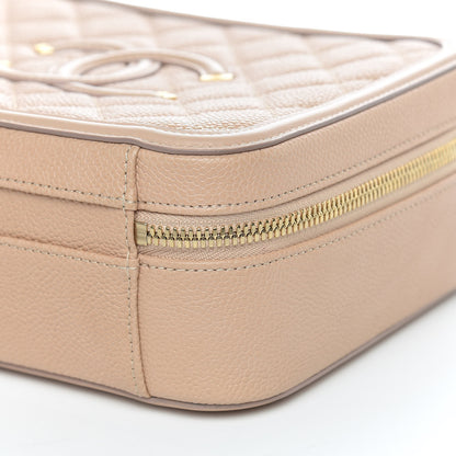 Chanel Caviar Quilted Medium CC Filigree Vanity Case Beige 9 of 11