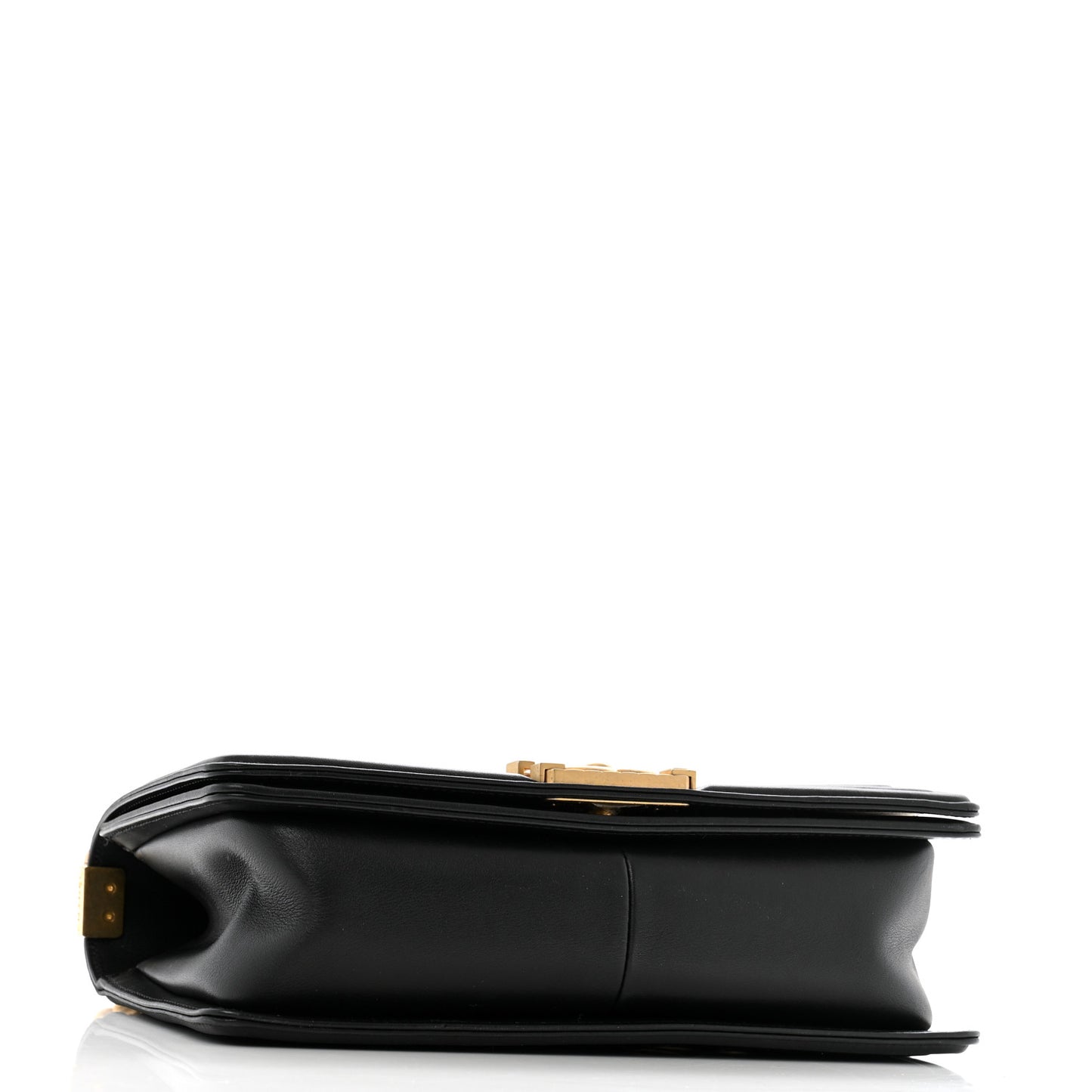 Calfskin Medium Boy Logo Top Handle Flap Black
