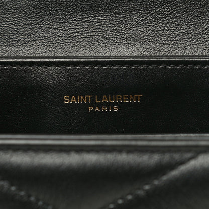 Saint Laurent Calfskin Y Quilted Monogram Toy Loulou Crossbody Bag Black 5 of 12