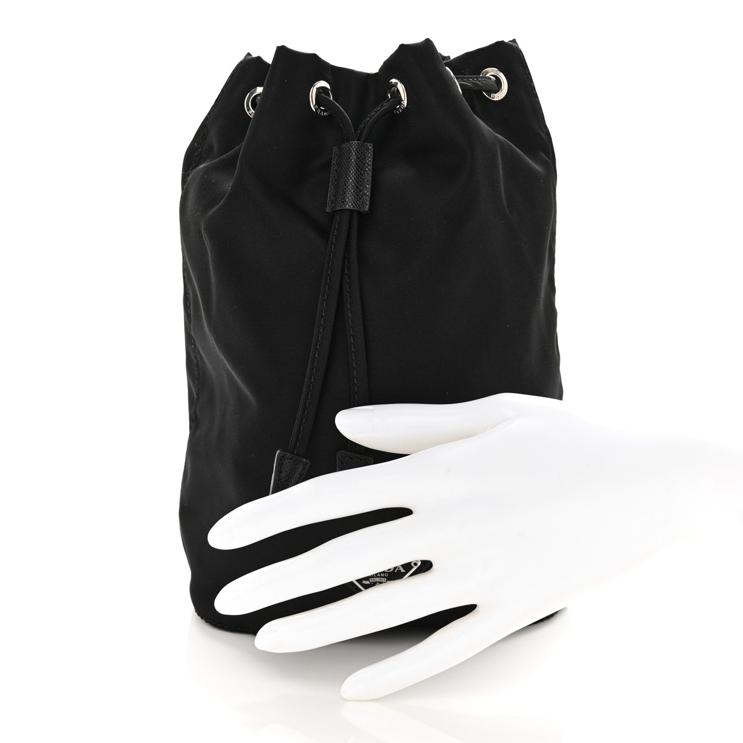 Nylon Vela Drawstring Pouch Black