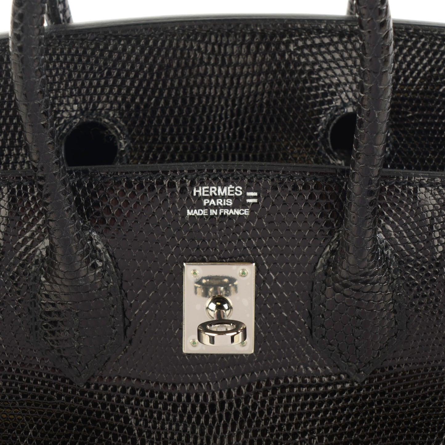 Shiny Lizard Birkin 25 Black