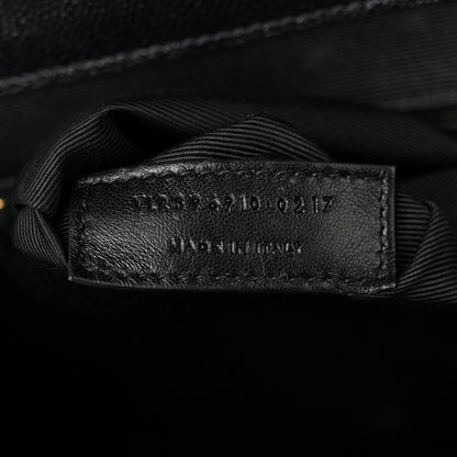 Saint Laurent Grain De Poudre Matelasse Chevron Large Monogram Satchel Black 7 of 11