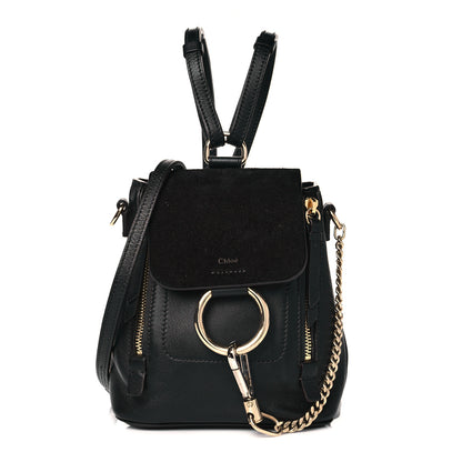 Chloe Suede Calfskin Mini Faye Backpack Black 1 of 11