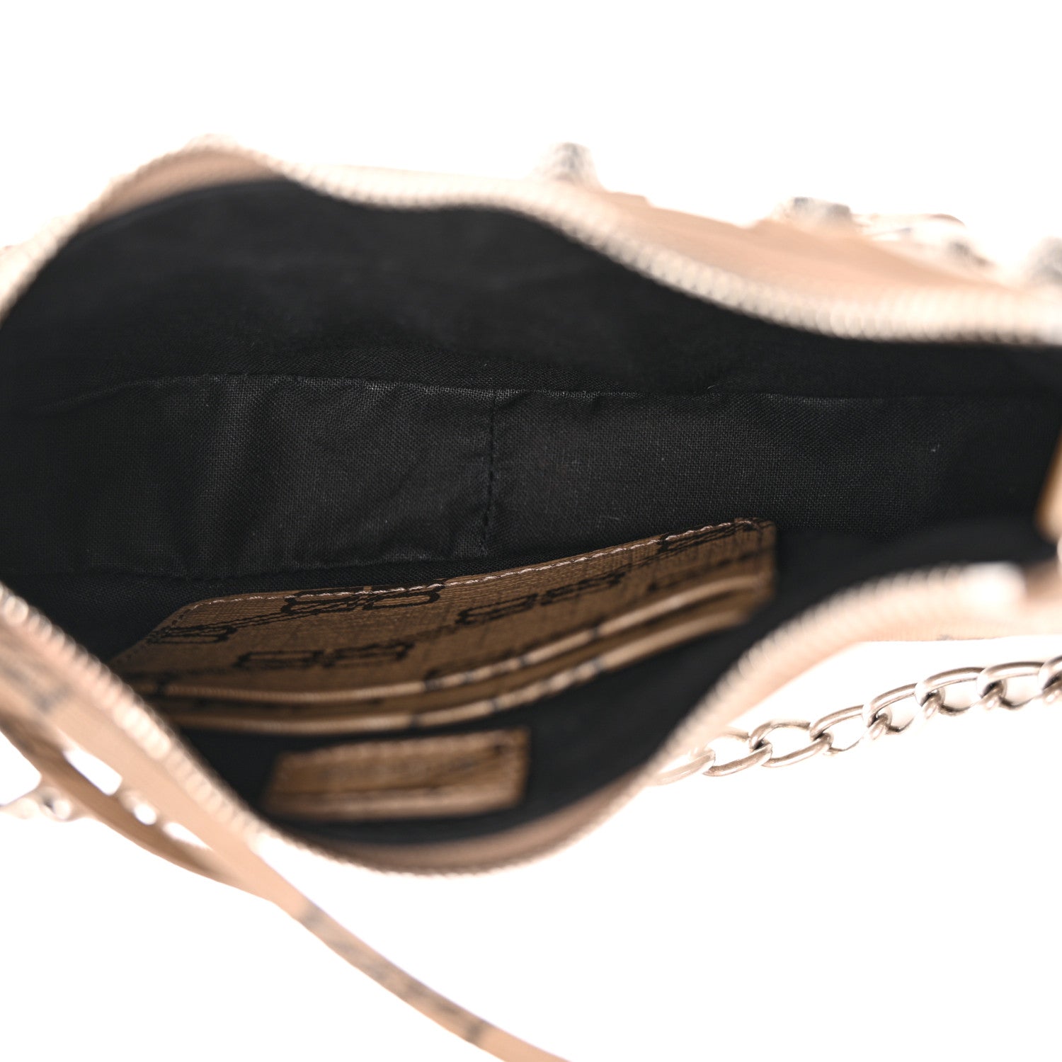 Balenciaga Coated Canvas BB Monogram Le Cagole Mini Purse With Chain Beige Brown 5 of 10