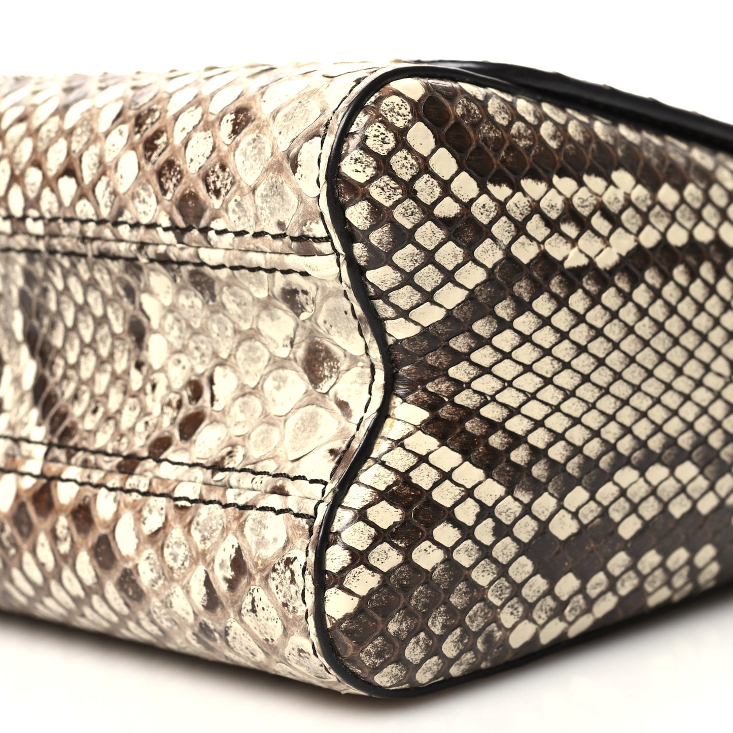 Snakeskin Twist Shoulder Bag MM Brown