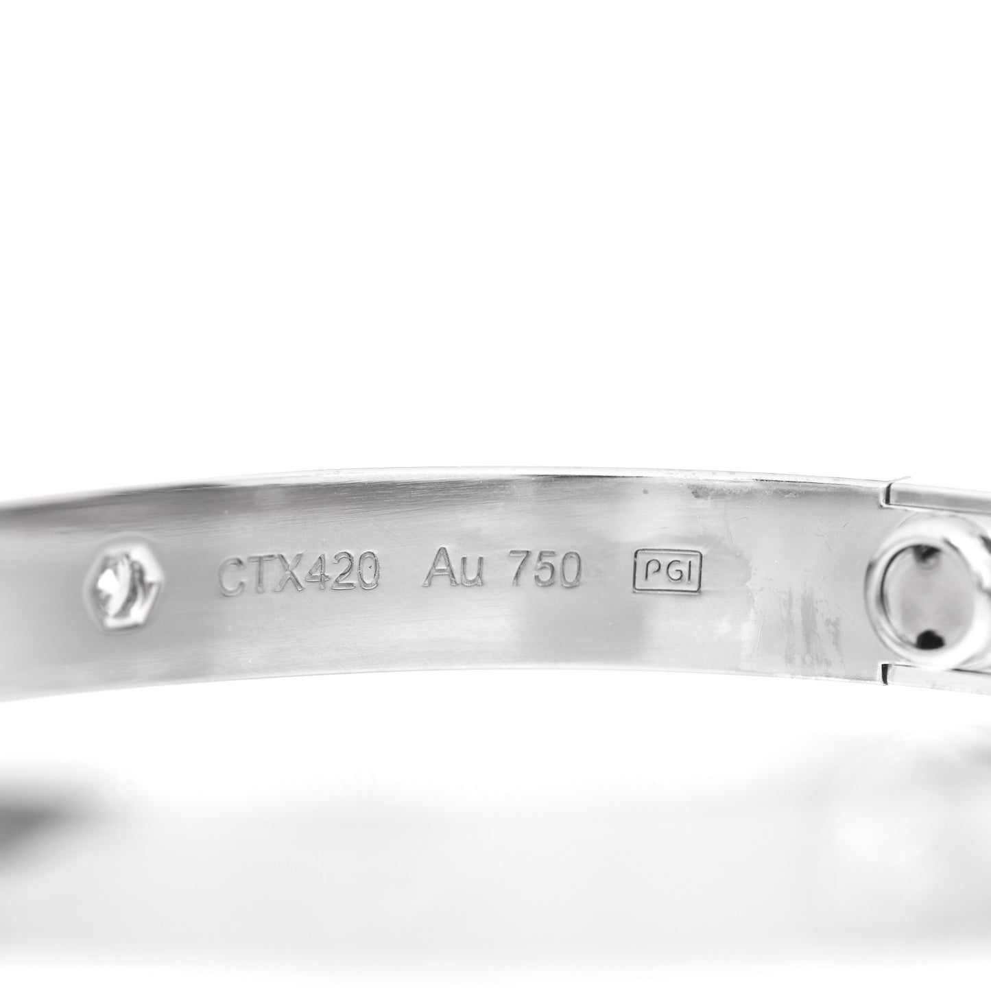 18K White Gold 4 Diamond LOVE Bracelet 16