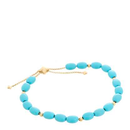 David Yurman 18K Yellow Gold Turquoise Bijoux Spiritual Beads Bracelet 1 of 3