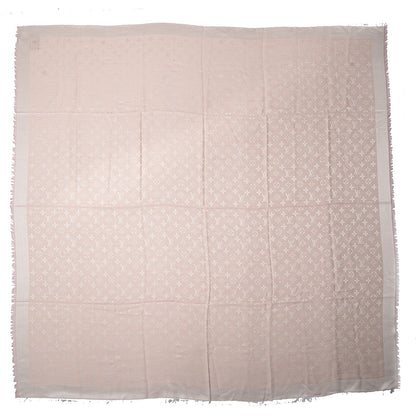 Louis Vuitton Silk Wool Monogram Denim Shawl Rose 3 of 5