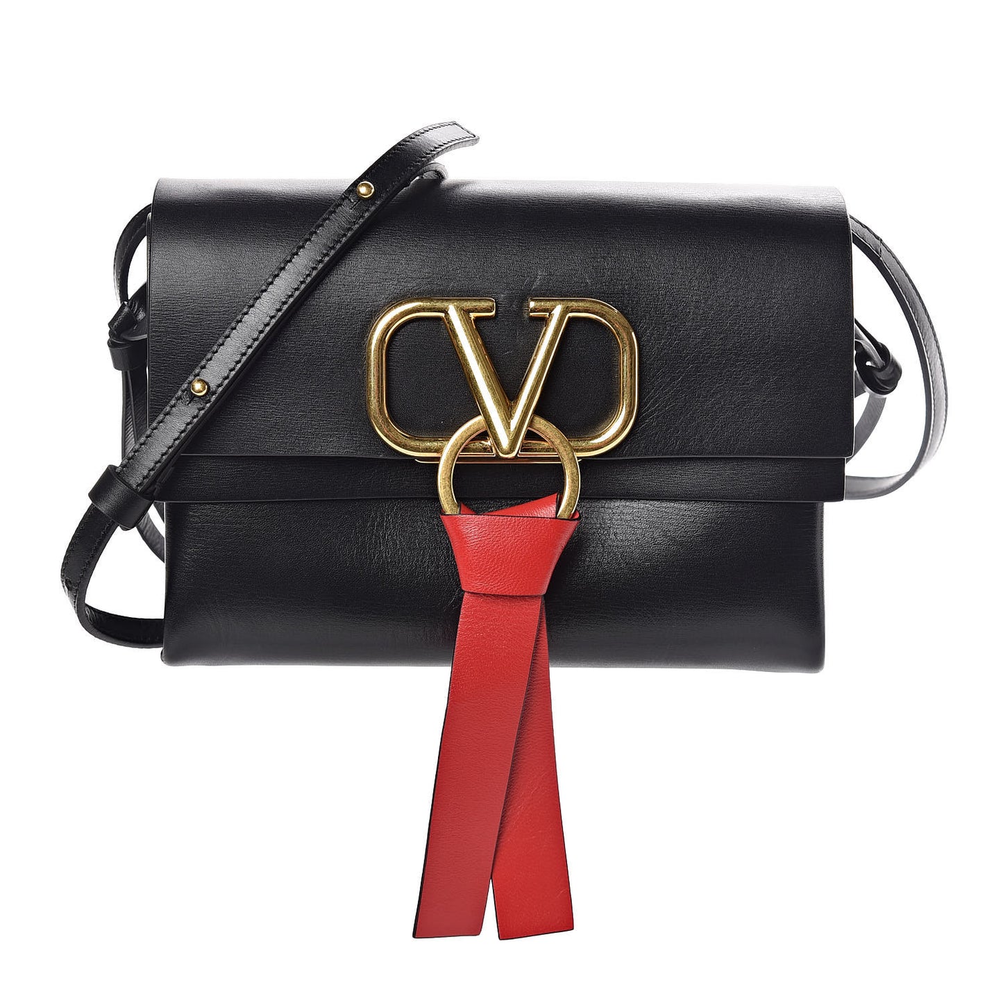 Calfskin Medium Vring Shoulder Bag Black