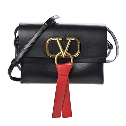 Valentino Garavani Calfskin Medium Vring Shoulder Bag Black 1 of 9
