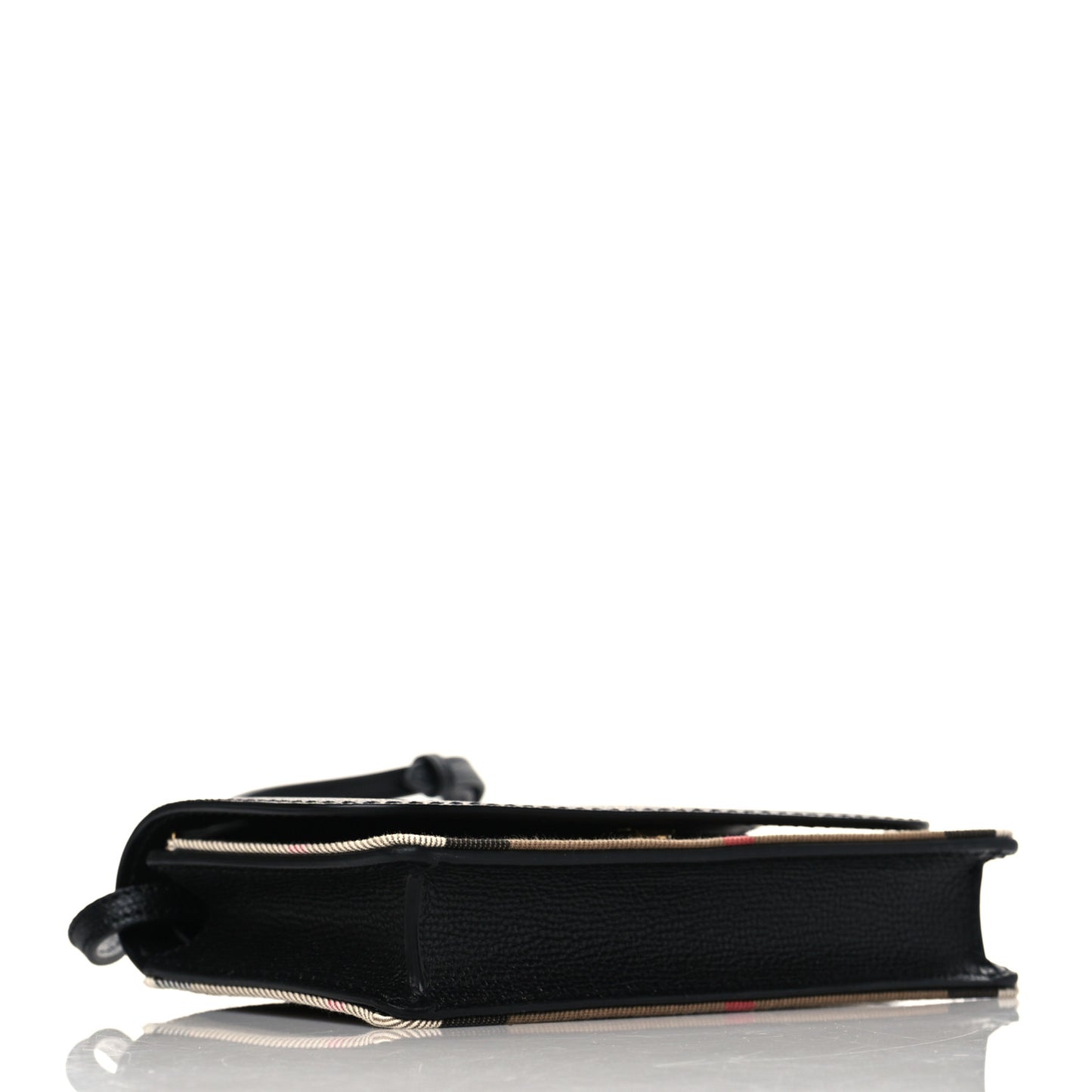 Derby Calfskin House Check Wallet On Chain Black