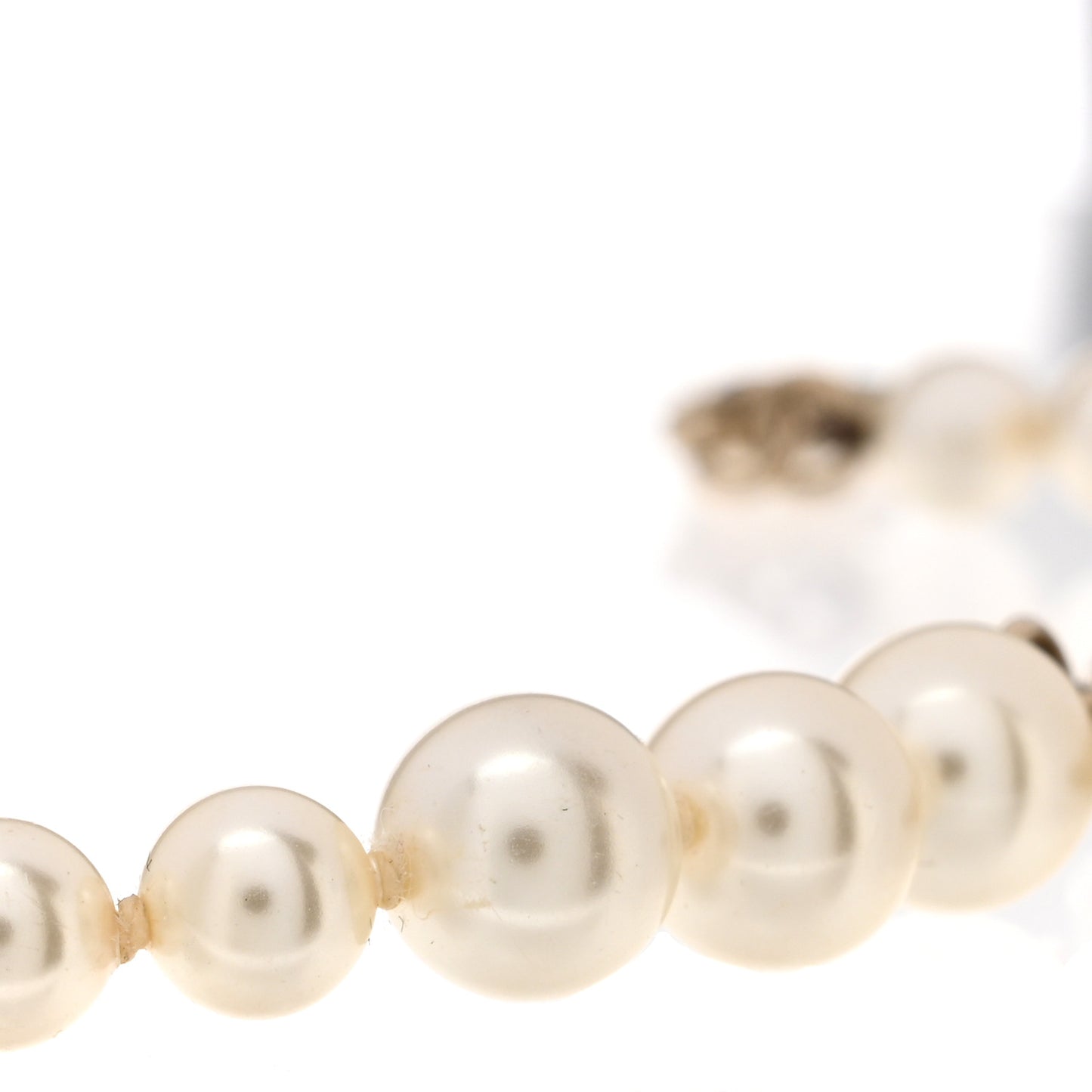 Crystal Pearl CC Bracelet Gold