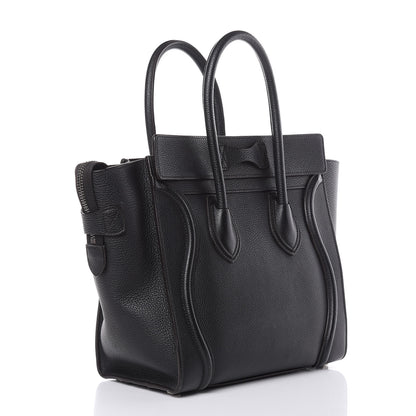 Celine Drummed Calfskin Micro Luggage Black 3 of 16