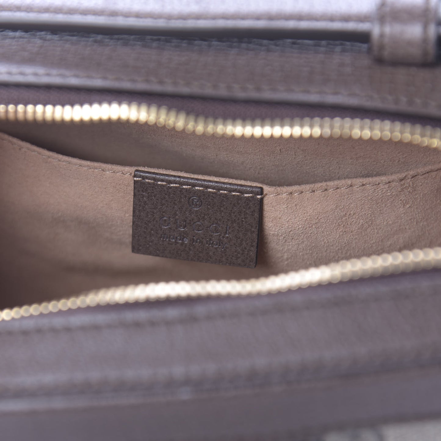 GG Supreme Monogram Mini Ophidia Top Handle Shoulder Bag Brown