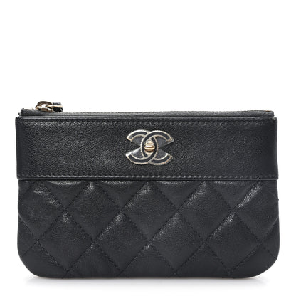 Chanel Caviar Quilted Small Vintage Mademoiselle Cosmetic Case Black 1 of 8