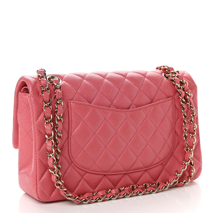 Chanel Metallic Caviar Quilted Medium Double Flap Pink 2 of 8