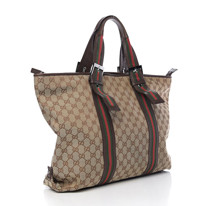 Gucci Monogram Web Large Joy Tote Dark Brown 2 of 11