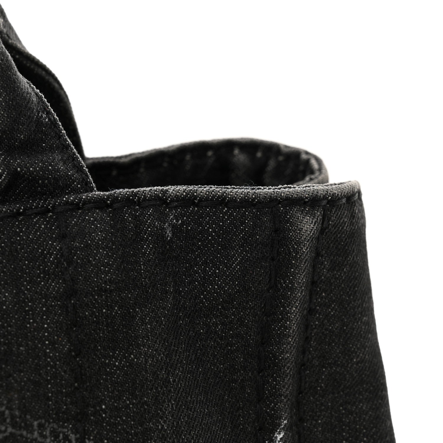 Prada Denim Small Logo Tote Black 16 of 22