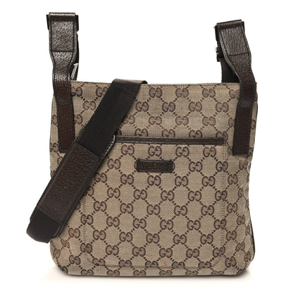 Gucci Monogram Flat Messenger Bag Dark Brown 1 of 11
