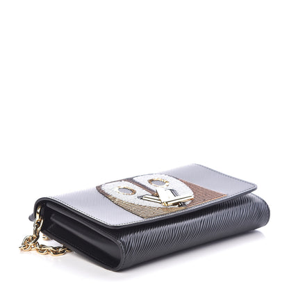 Louis Vuitton Epi Sequin Night Bird Twist Chain Wallet Black 4 of 8
