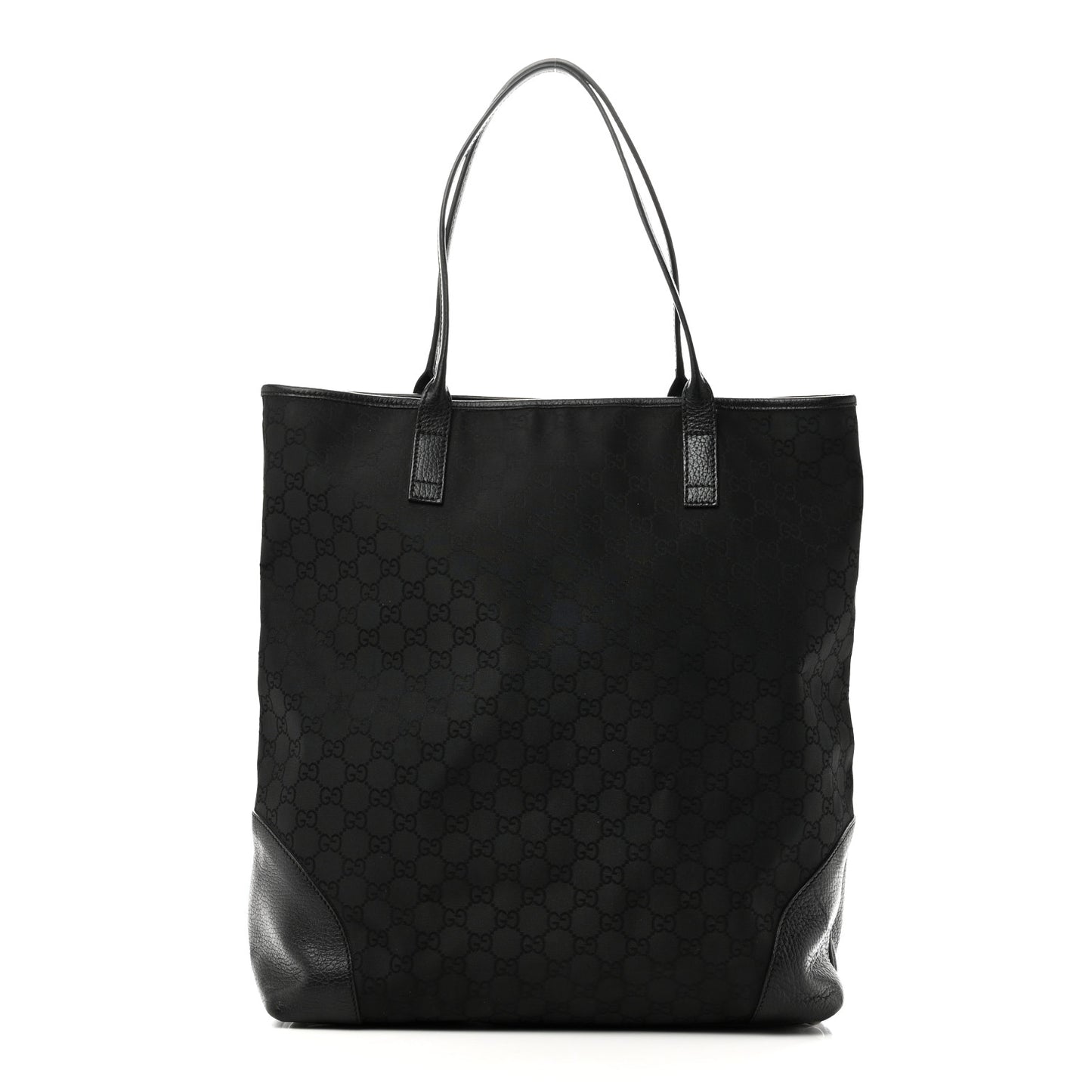 Canvas Monogram Shopping Tote Black