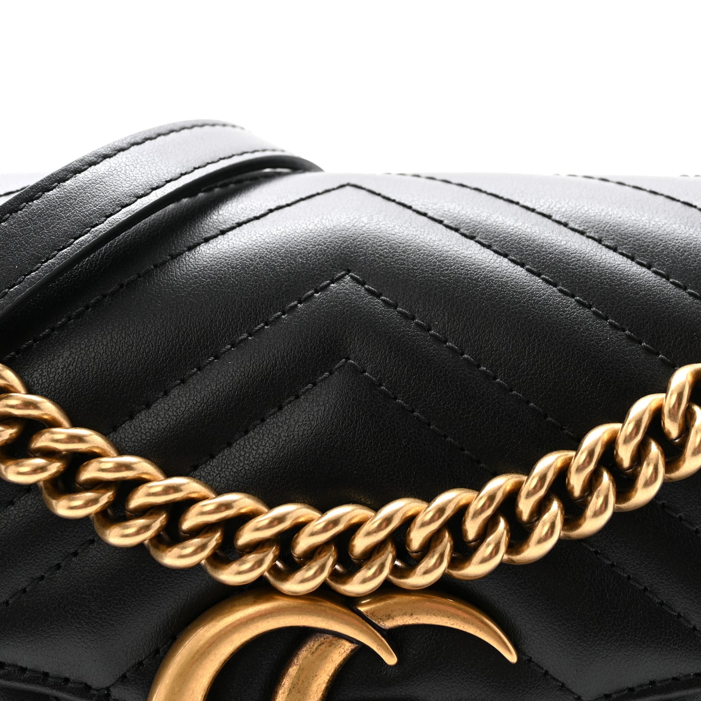 Calfskin Matelasse Small GG Marmont Shoulder Bag Black