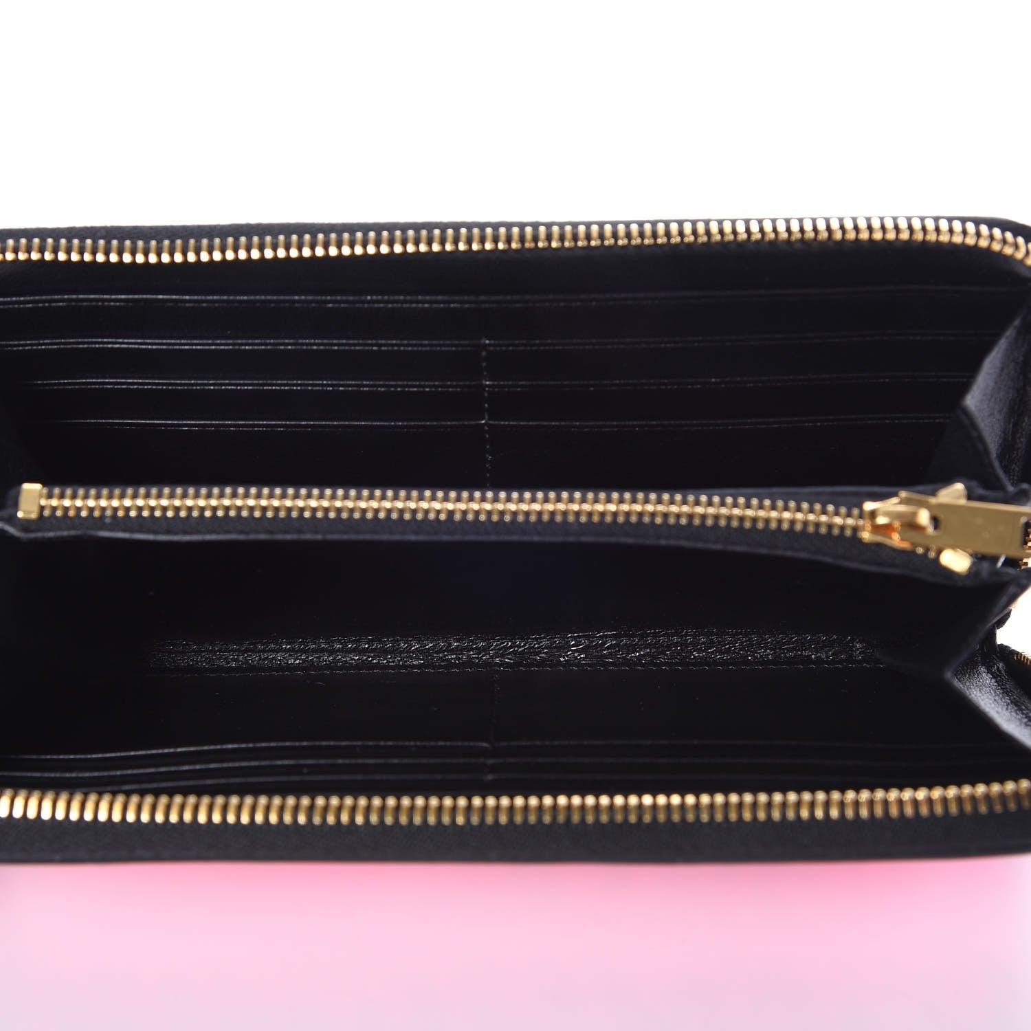 Saint Laurent Calfskin Printed Leopard Classic Letters Zip Around Wallet Pink 5 of 7