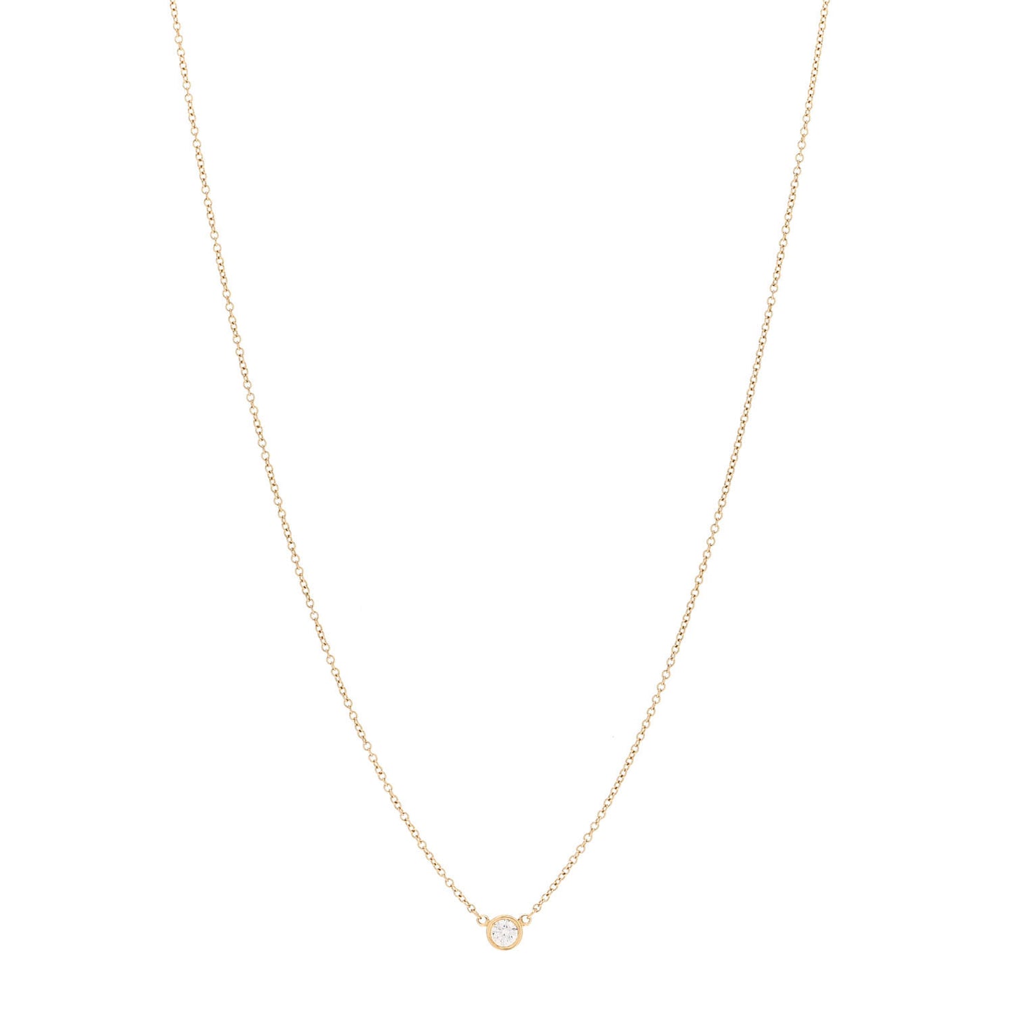 18K Yellow Gold Diamond .14ct Elsa Peretti Diamonds by the Yard Pendant Necklace
