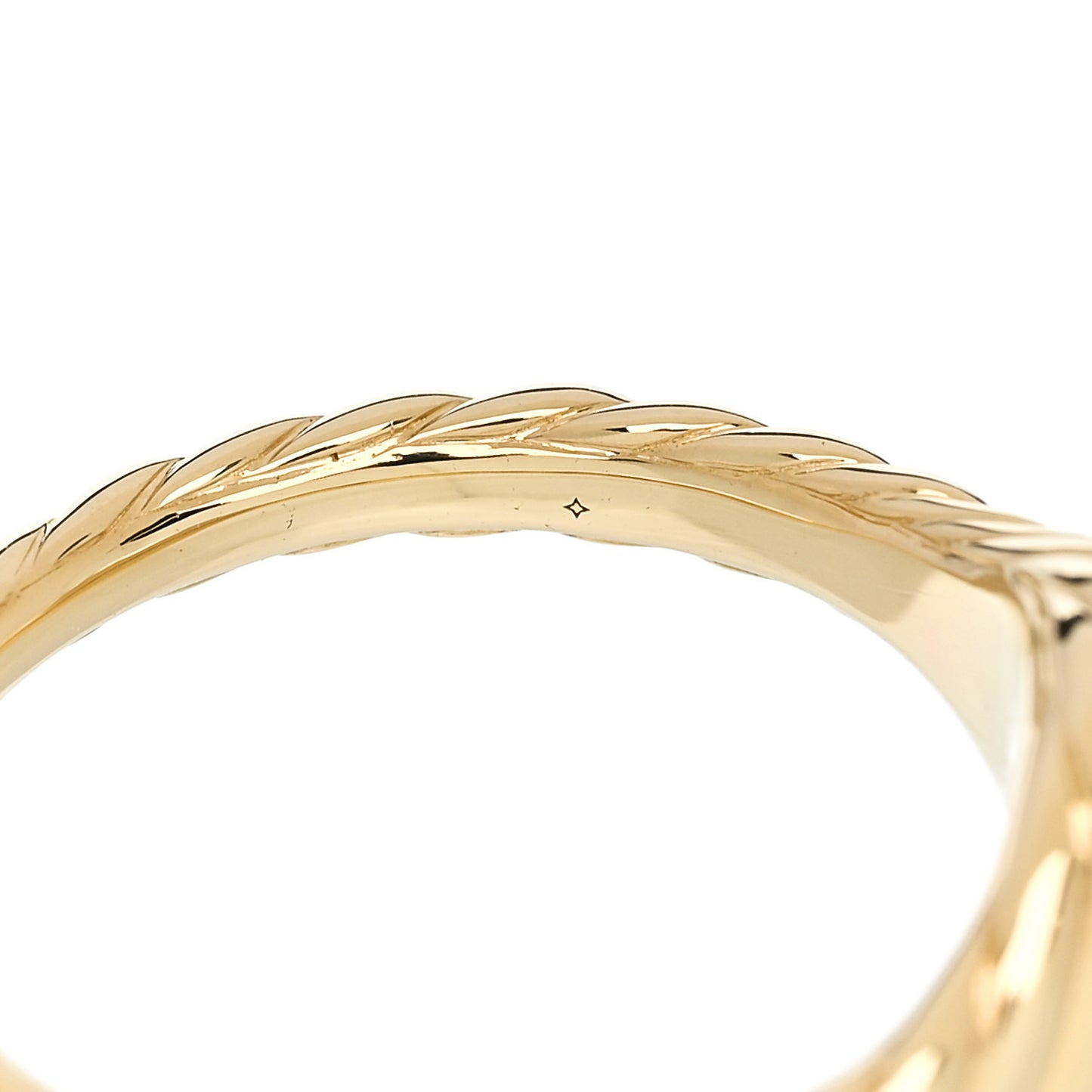 18K Yellow Gold 7mm Sculpted Cable Pinky Ring 49 4.75