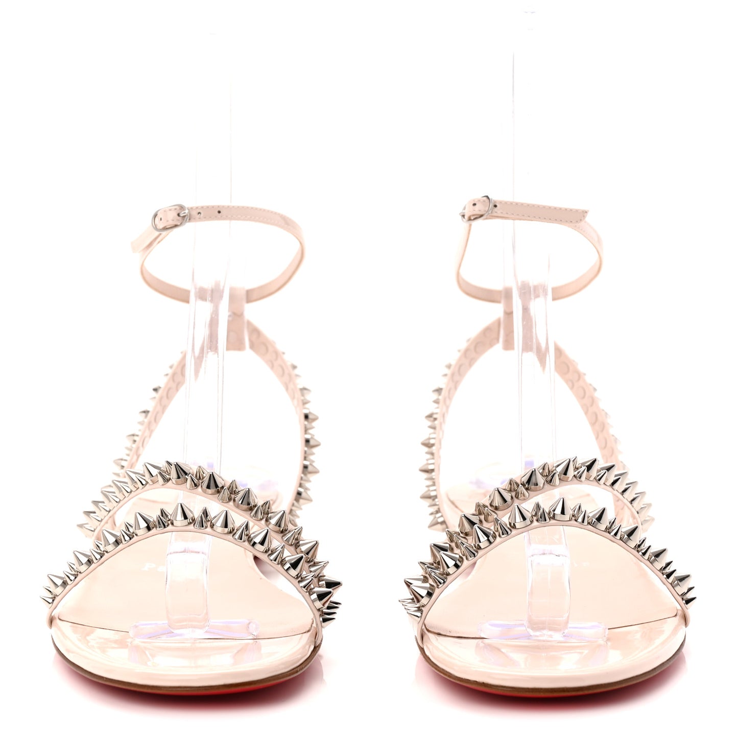 Patent Spike Mafaldina Flat Sandals 39 Leche