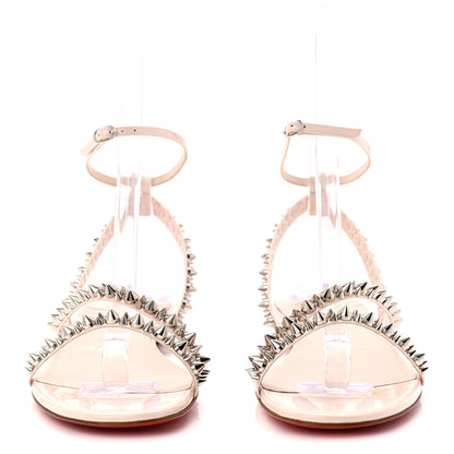 Christian Louboutin Patent Spike Mafaldina Flat Sandals 39 Leche 3 of 9