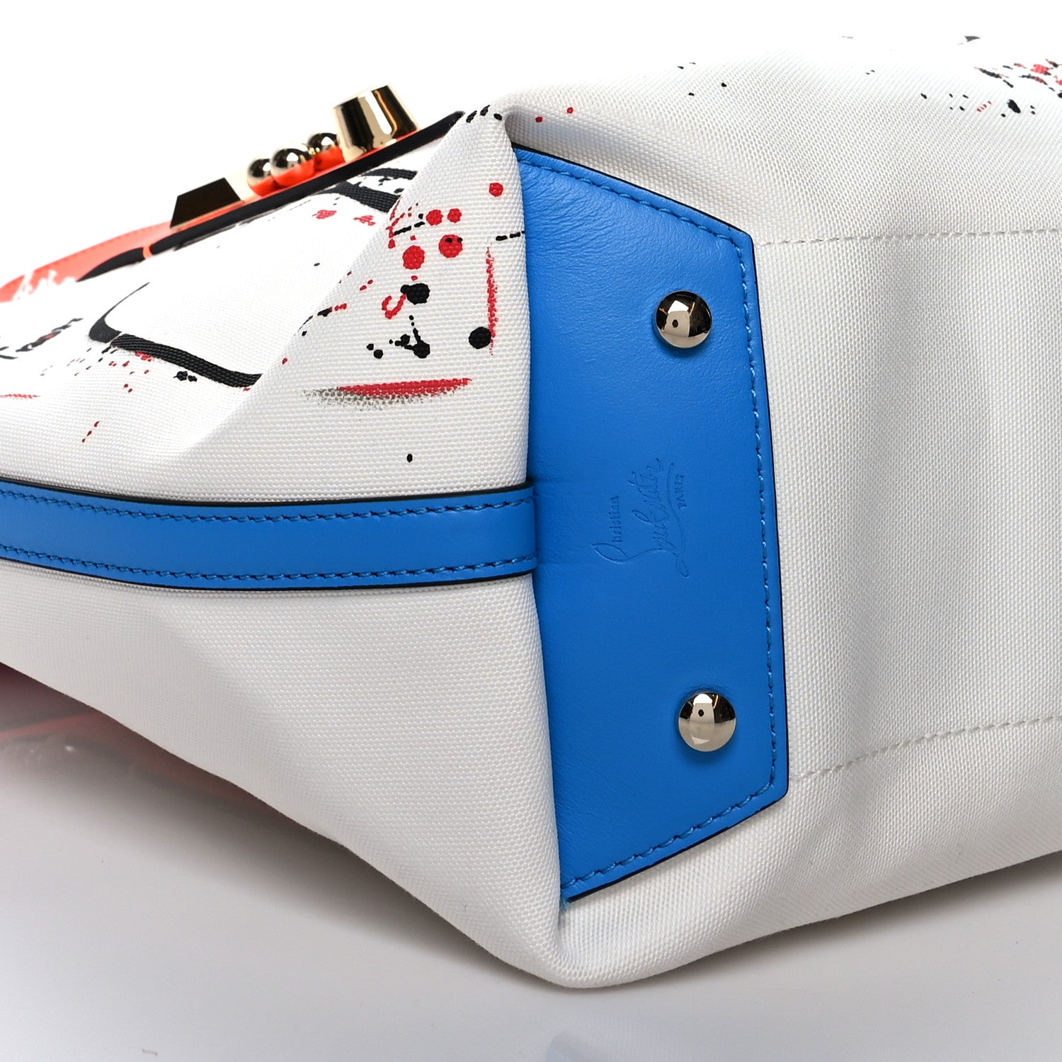 Christian Louboutin Canvas Frangibus Tote White Multicolor 8 of 9