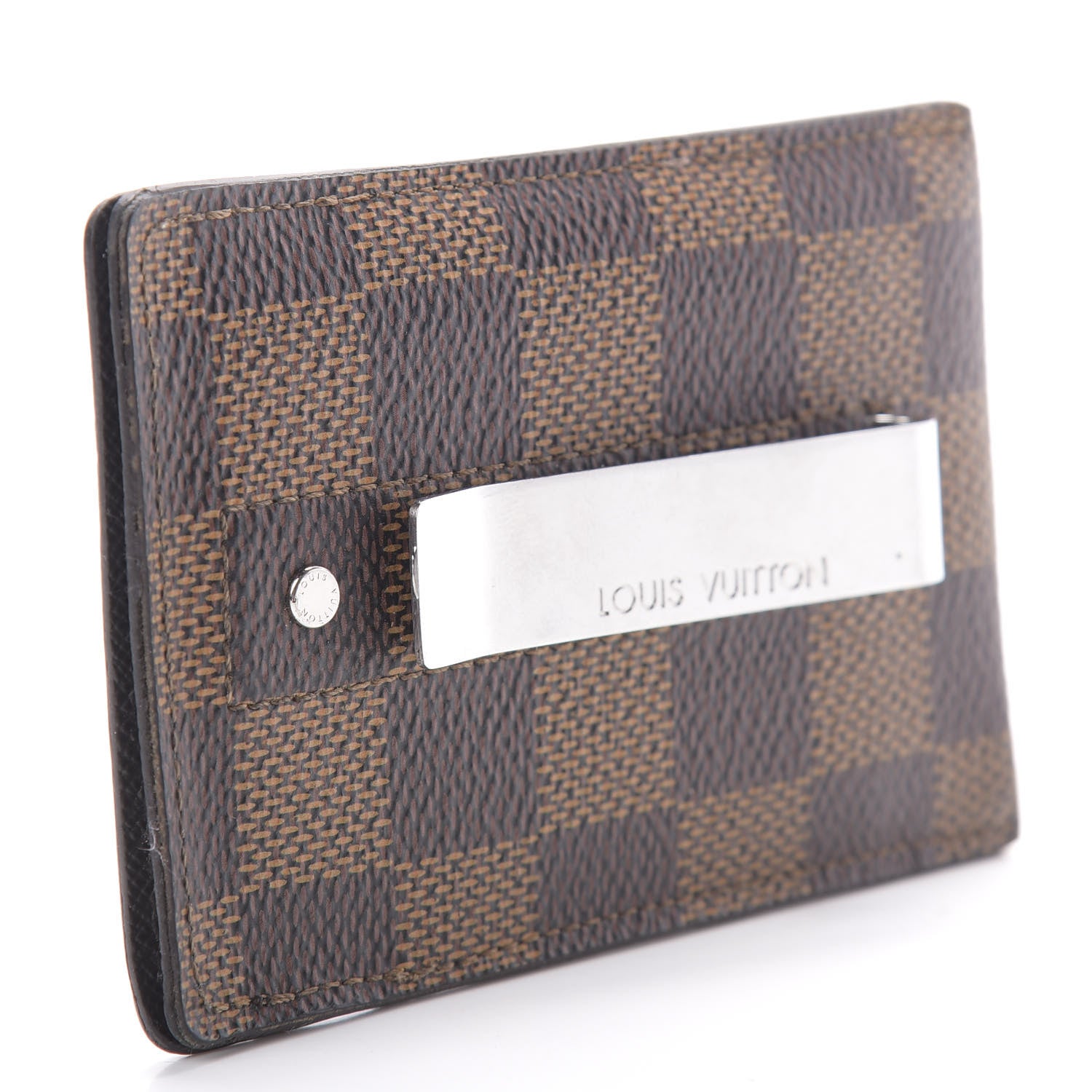 Louis Vuitton Damier Ebene Pince Card Holder Bill Clip 3 of 8