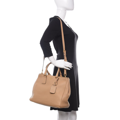 Prada Vitello Daino Large Double Zip Tote Sughero 2 of 10