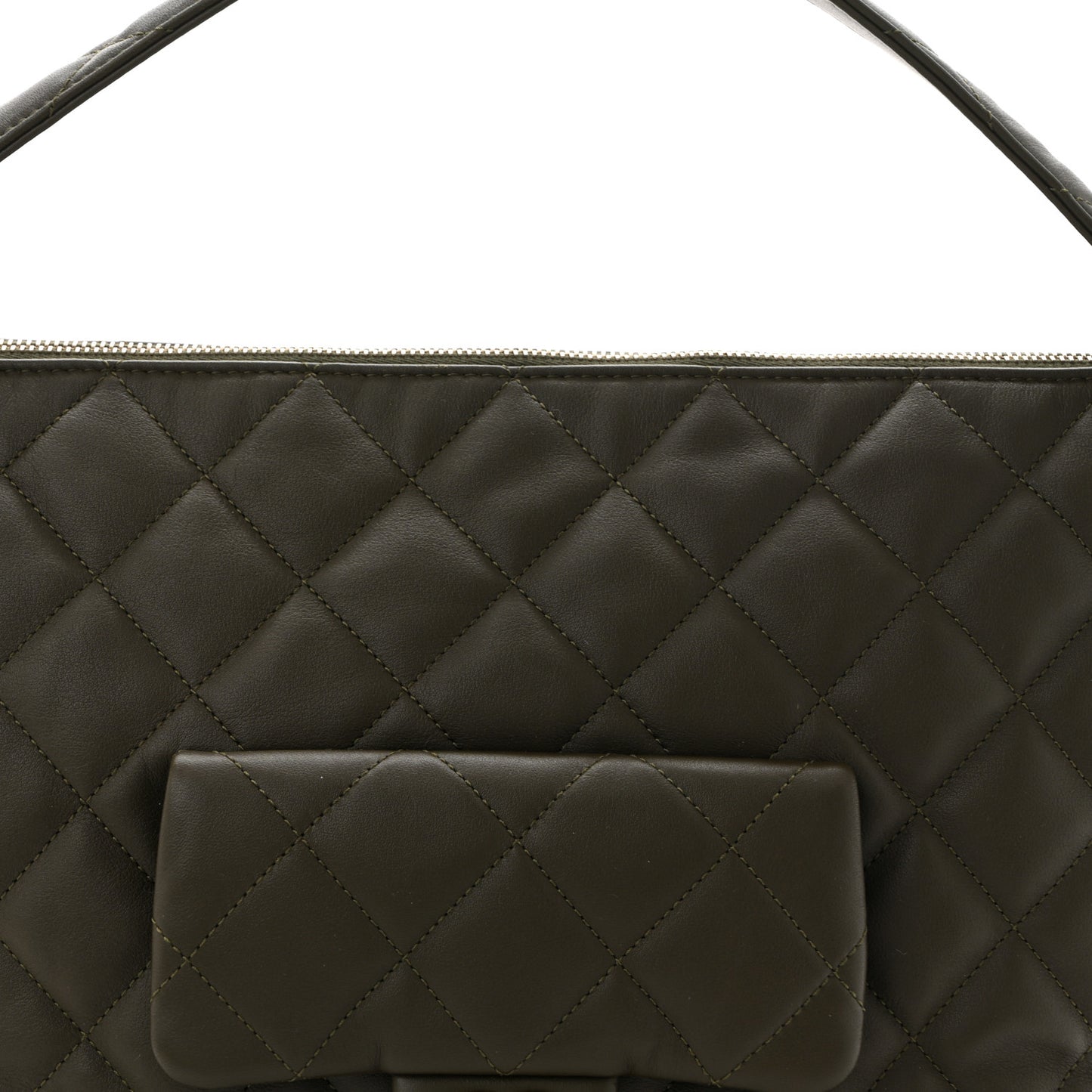 Calfskin Quilted Coco Mellow Hobo Khaki