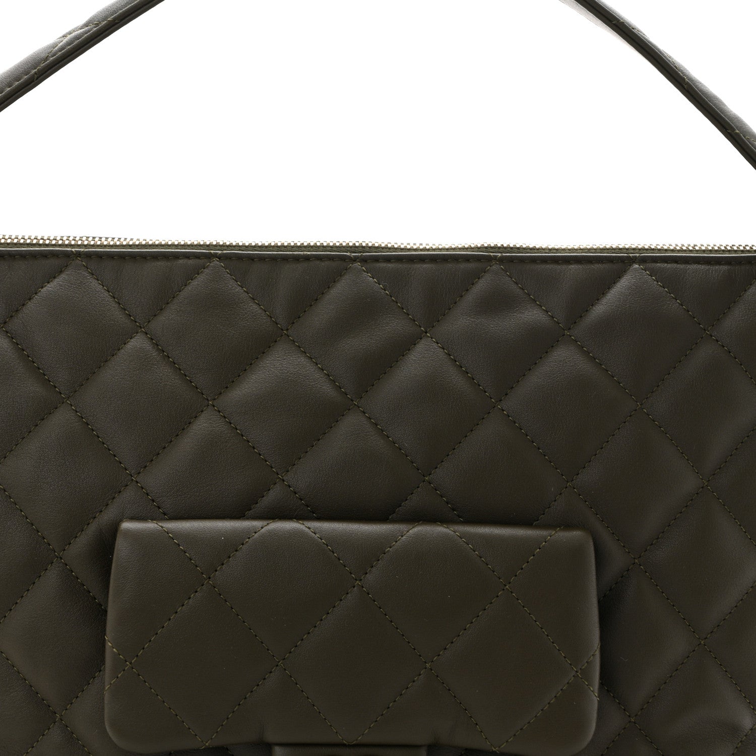 Chanel Calfskin Quilted Coco Mellow Hobo Khaki 8 of 10