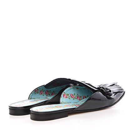 Gucci Vernice Crystal GG Marmont Fringe Slippers 42 Black 4 of 15