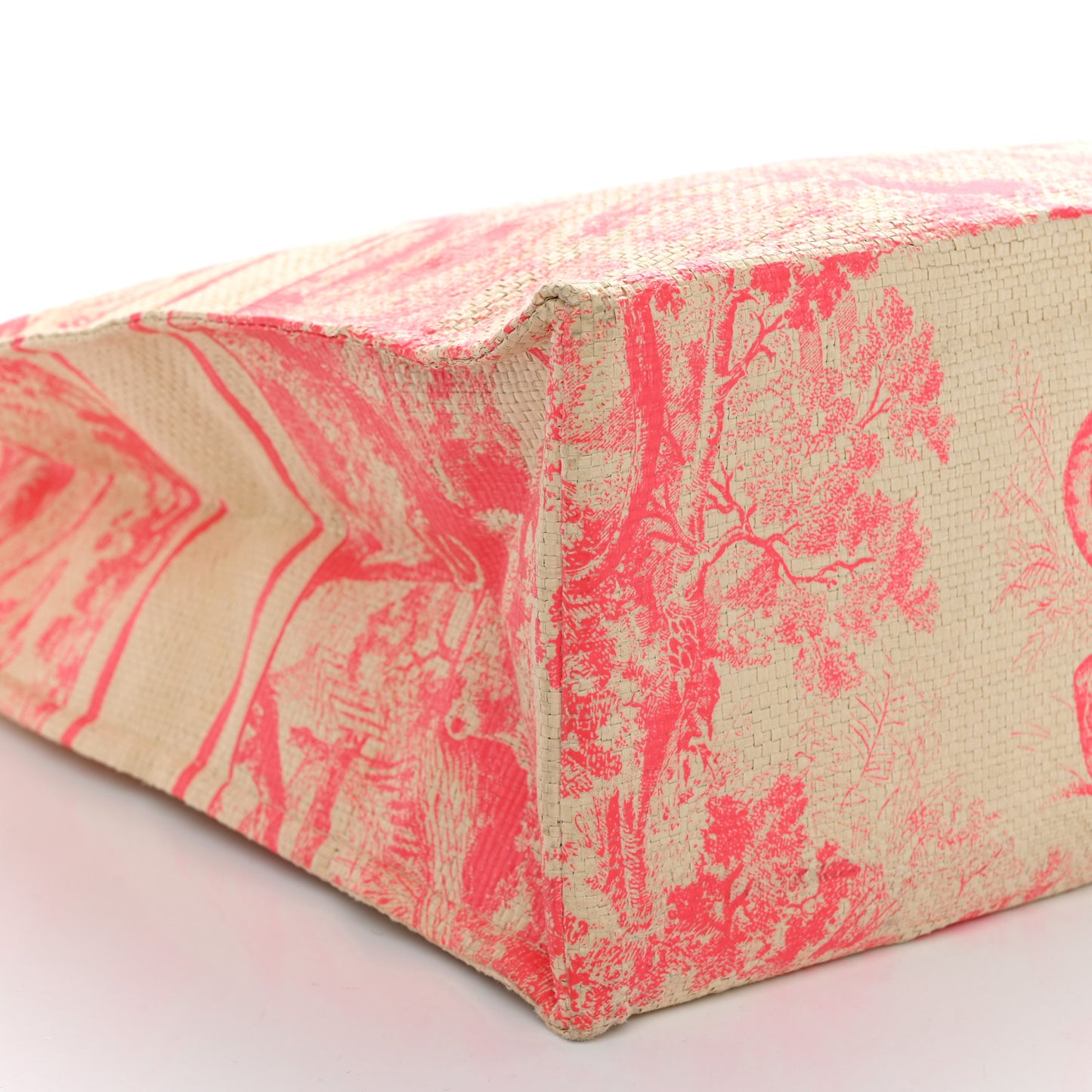 Straw Dioriviera Tote Pink