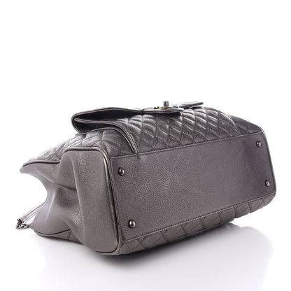 Chanel Metallic Grained Calfskin Quilted Large Casual Pocket Tote Silver 3 of 8