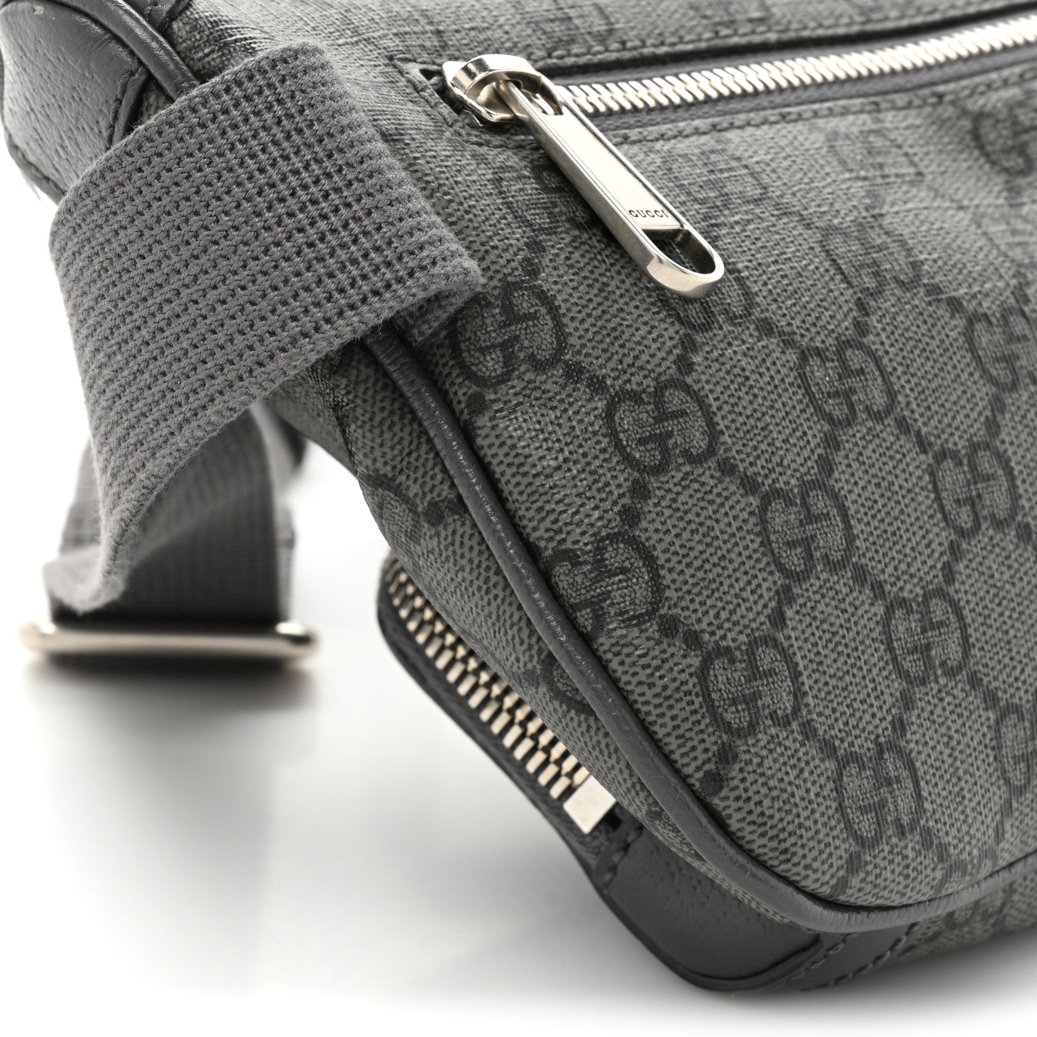 Gucci GG Supreme Monogram Textured Dollar Calfskin Ophidia Belt Bag Grey Black Graphite Grey 12 of 12