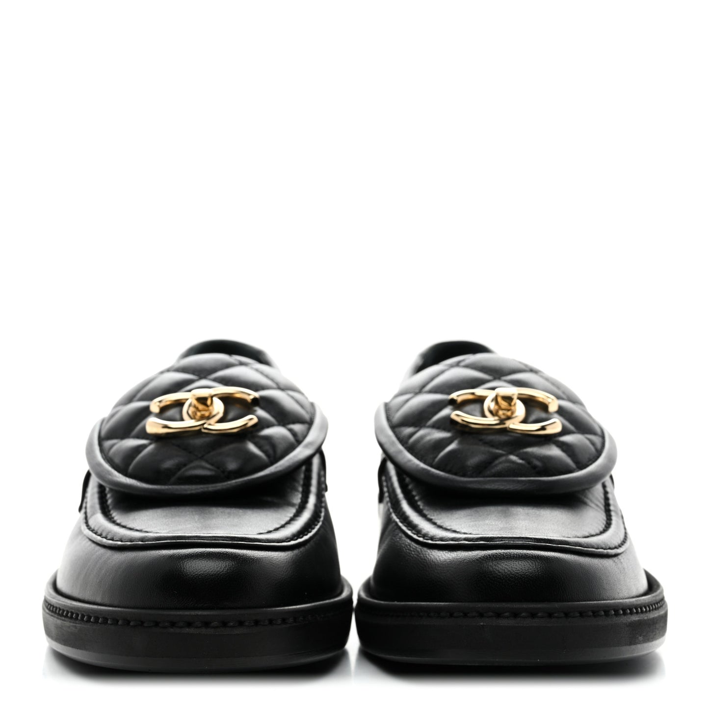 Lambskin Quilted CC Turnlock Loafers 39.5 Black