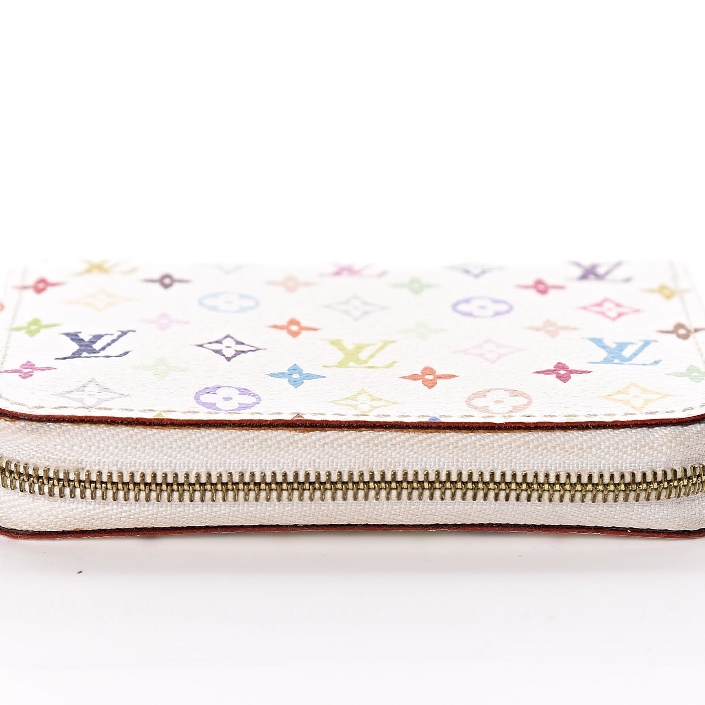 Monogram Multicolor Zippy Coin Purse Wallet White Litchi