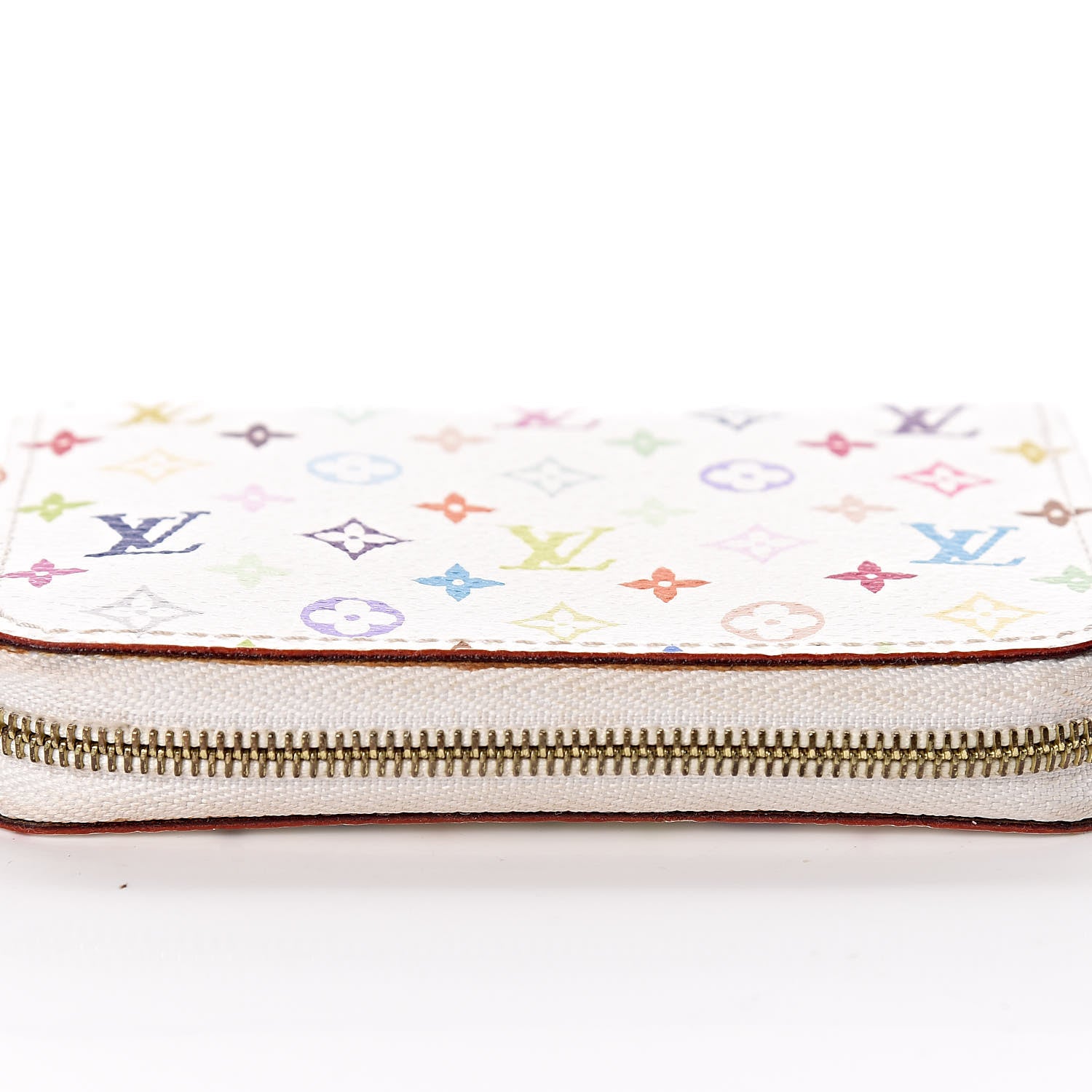 Louis Vuitton Monogram Multicolor Zippy Coin Purse Wallet White Litchi 11 of 12