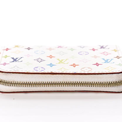 Louis Vuitton Monogram Multicolor Zippy Coin Purse Wallet White Litchi 11 of 12
