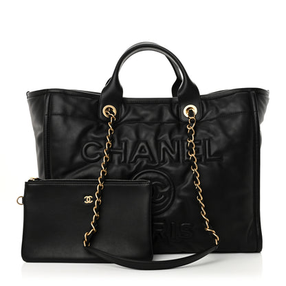 Chanel Calfskin Medium Deauville Tote Black 3 of 11