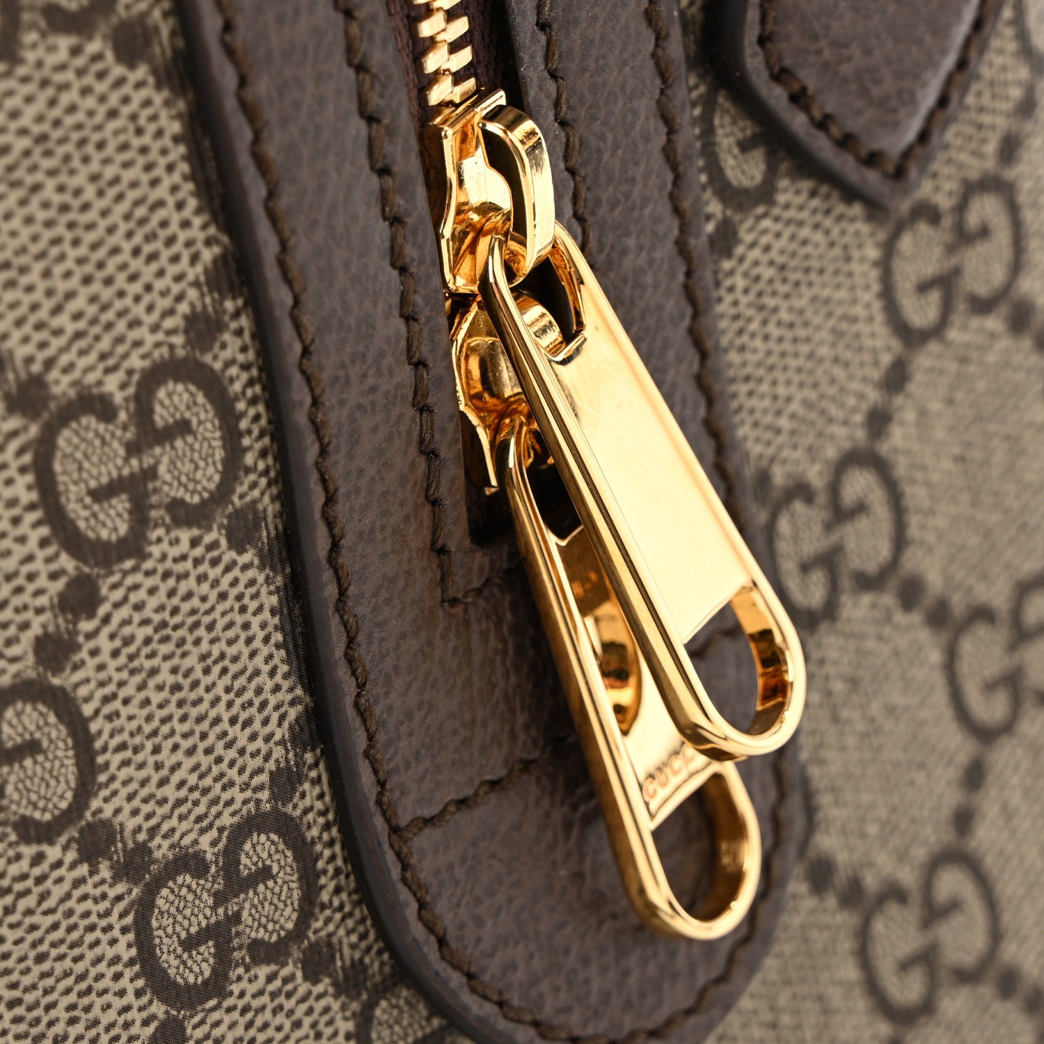 Gucci GG Supreme Monogram Web Small Ophidia Top Handle Bag Beige