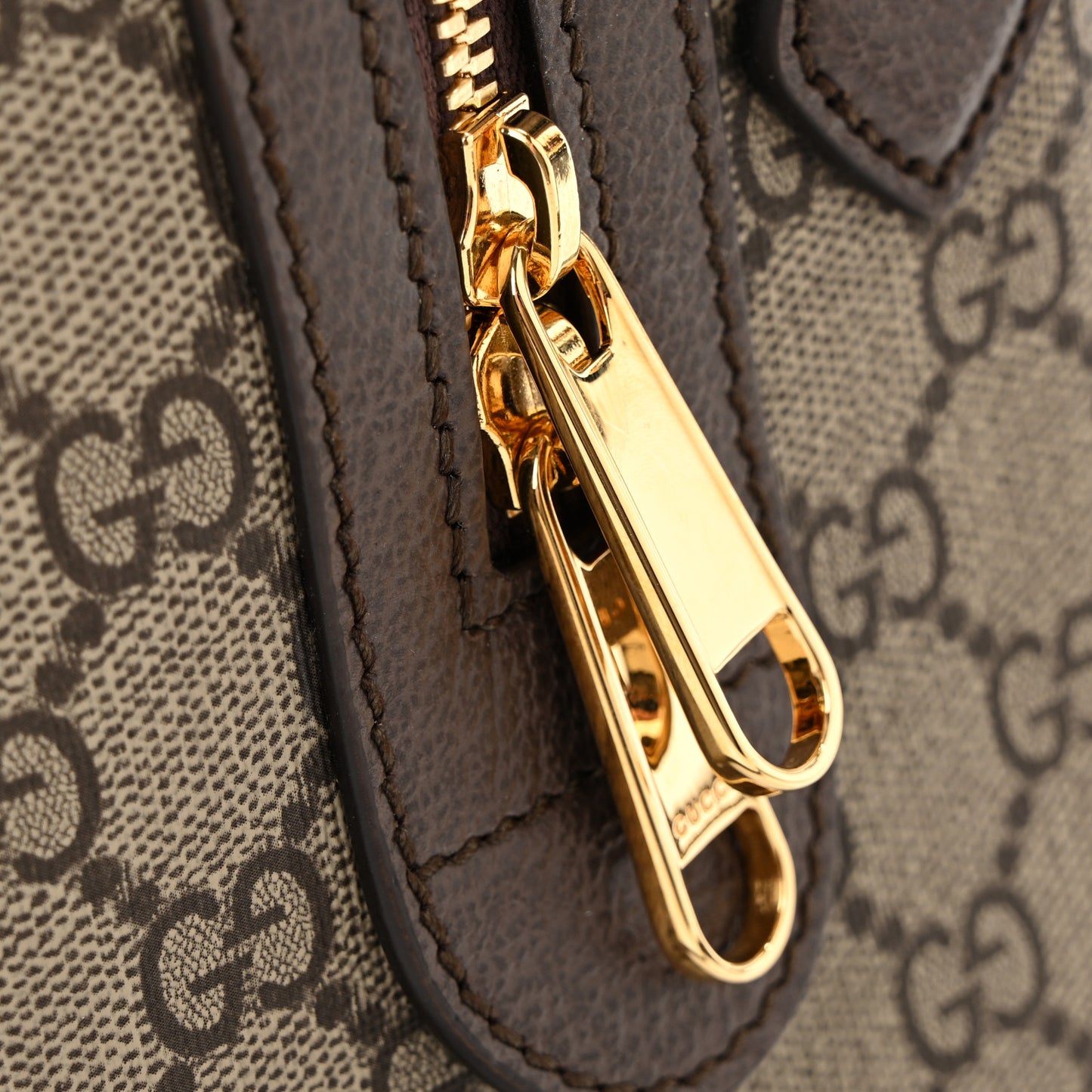 GG Supreme Monogram Web Small Ophidia Top Handle Bag  Beige Ebony